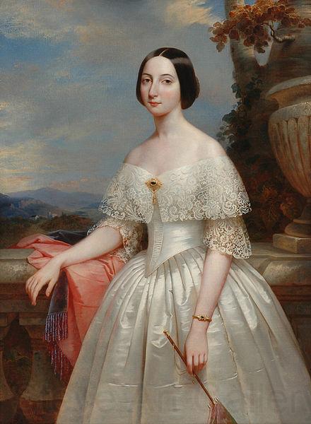Benoit Hermogaste Molin Painting of Maria Adelaide, wife of Victor Emmanuel II, King of Italy Norge oil painting art